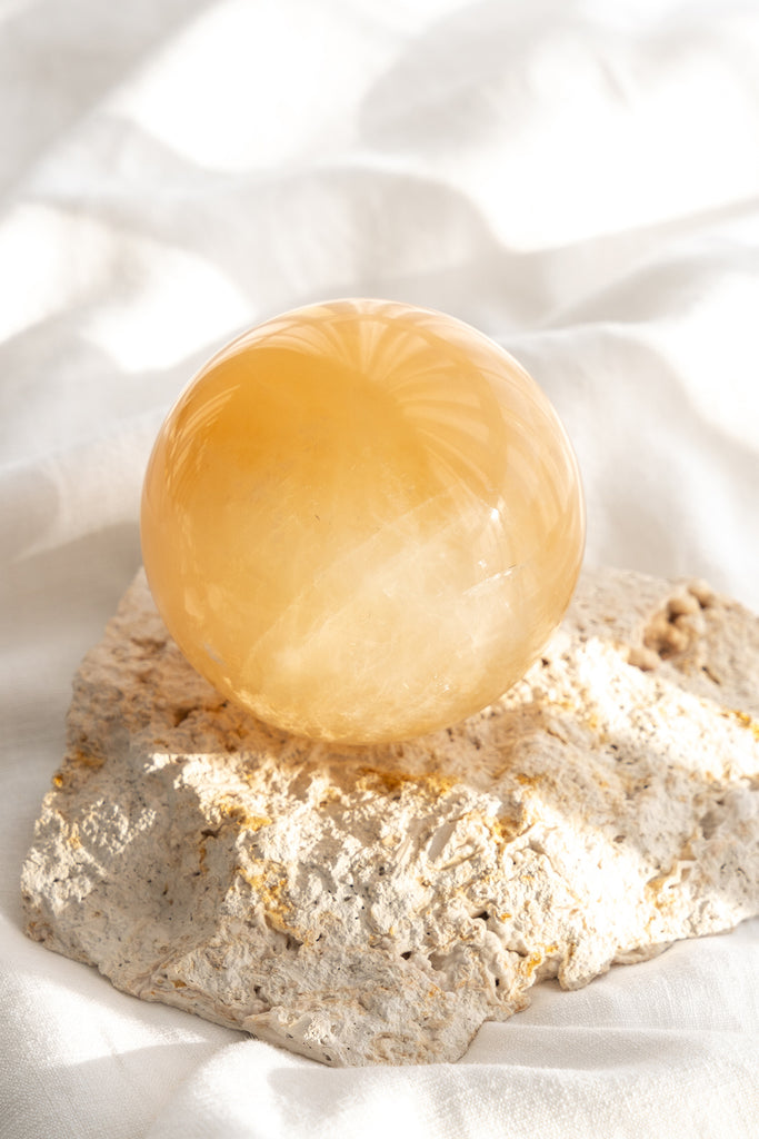 Honey Calcite Sphere 129kg Born Crystals